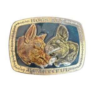 Vintage 1979 Hogs are Beautiful Limited Edition Belt Buckle